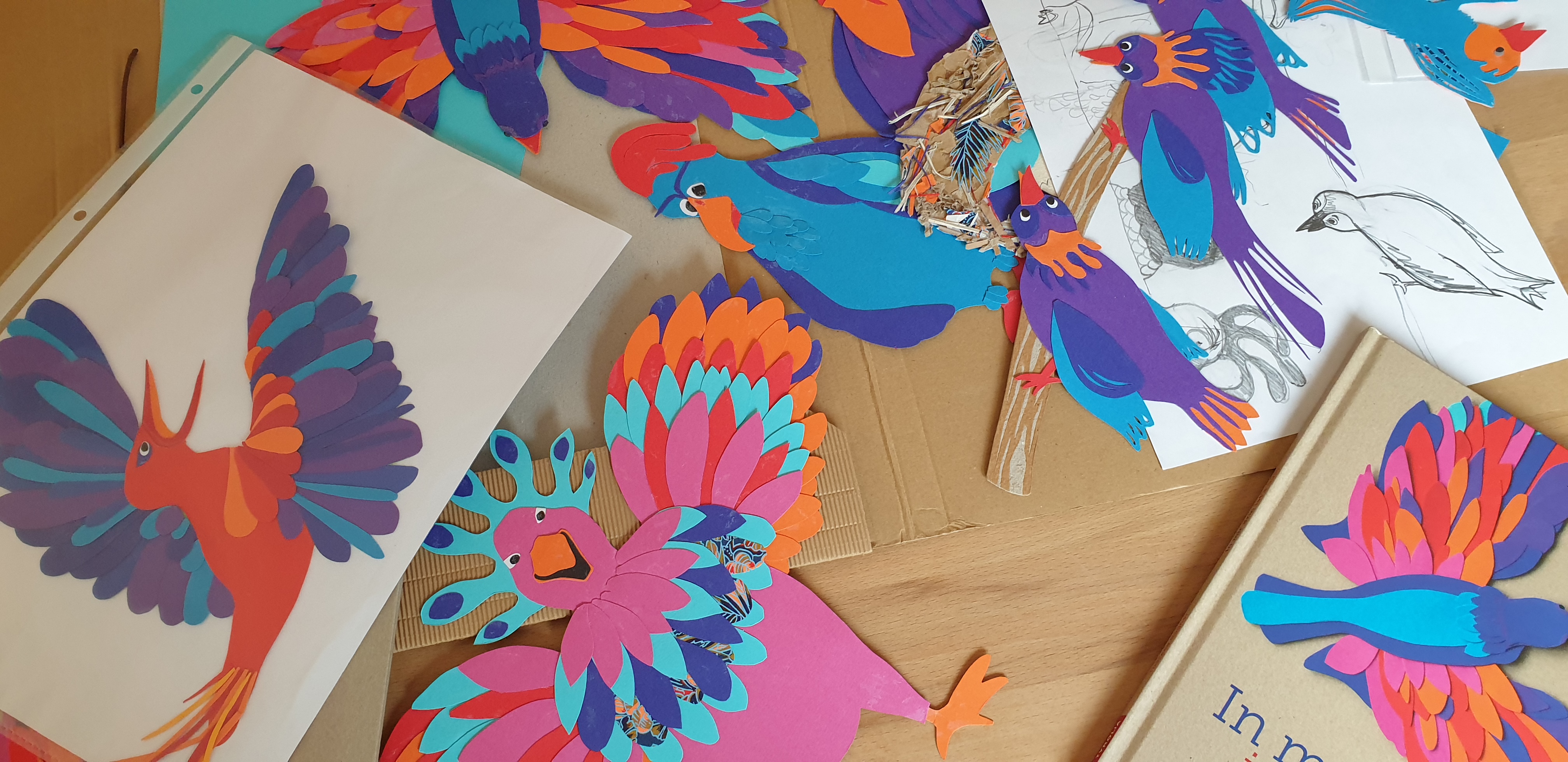 Bilderbuch, Gefühle, Illustration, Vögel, basteln, Collage, vorlesen, Kindergarten