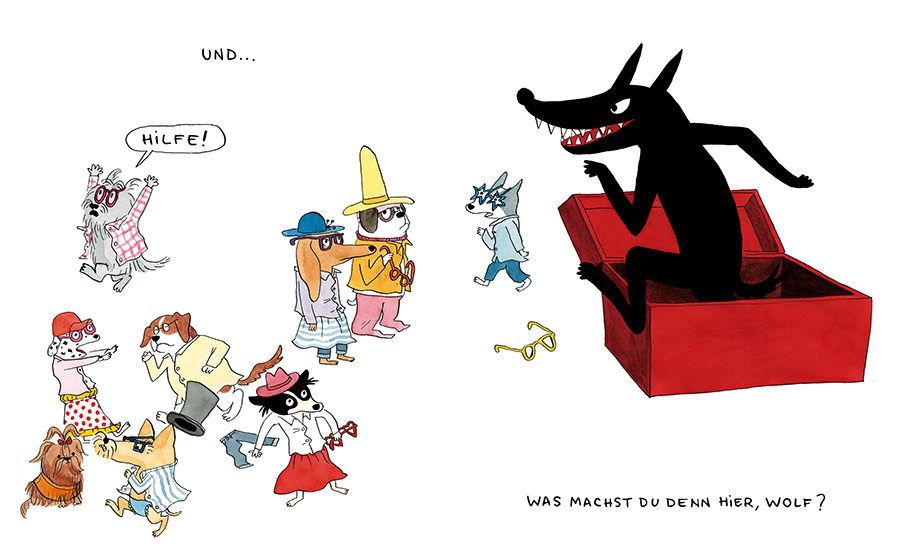 Dorothee de Monfreid, Pappbilderbuch, zählen lernen, Zahlen, Hunde, Hundebande, Familie, Kleinkinder